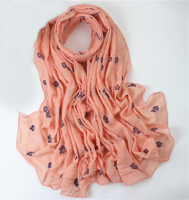 Wholesale flowers cotton silk scarf