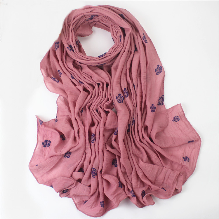 Wholesale flowers cotton silk scarf