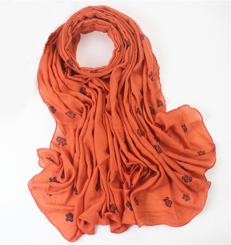 Wholesale flowers cotton silk scarf