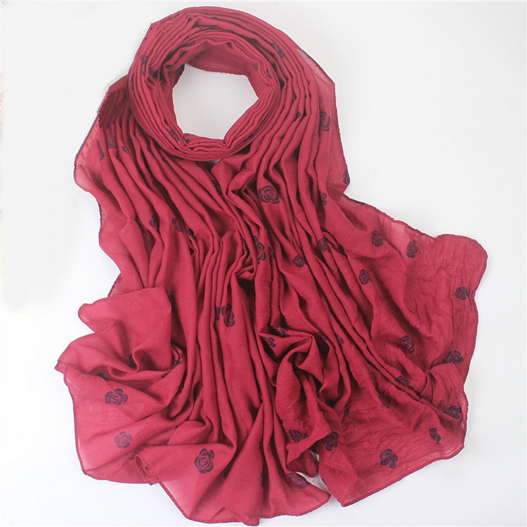 Wholesale flowers cotton silk scarf