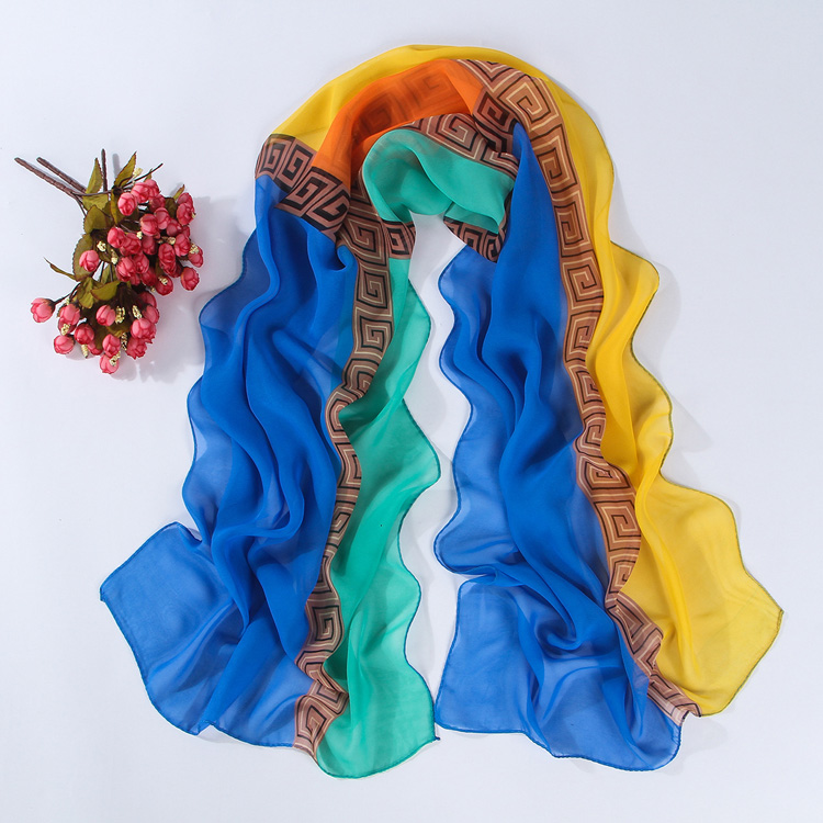 Silk chiffon scarf for women