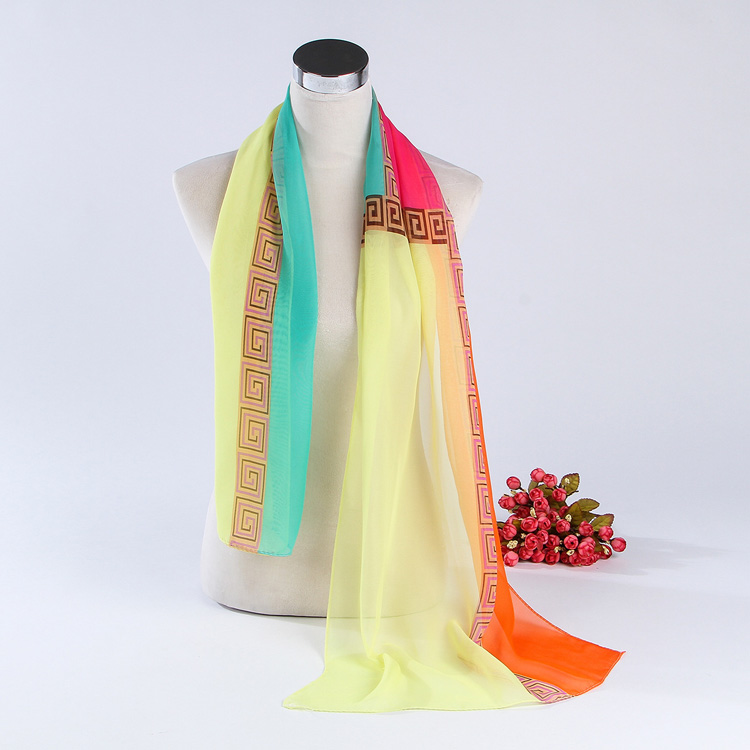 Silk chiffon scarf for women