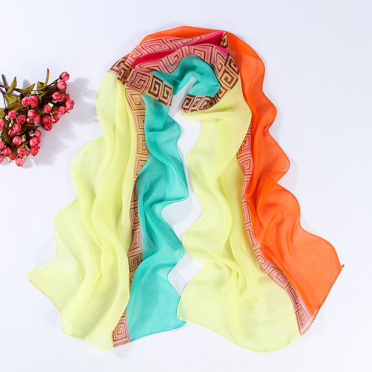 Silk chiffon scarf for women