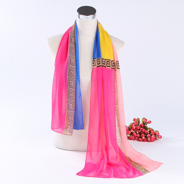 Silk chiffon scarf for women