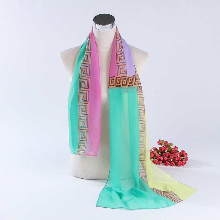 Silk chiffon scarf for women