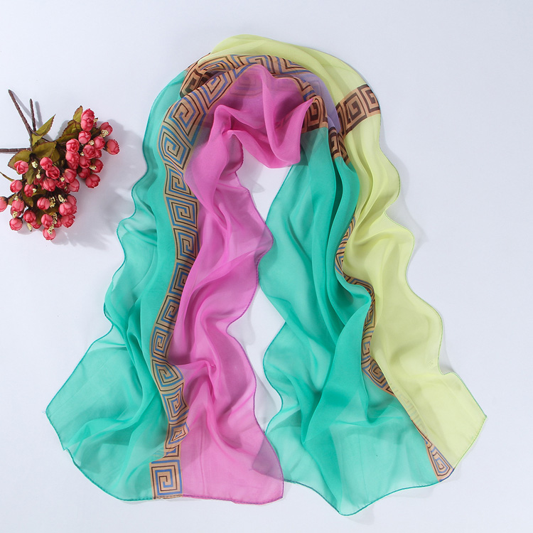Silk chiffon scarf for women