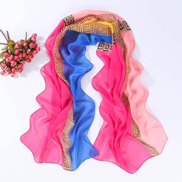 Silk chiffon scarf for women