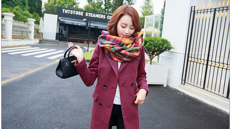 Wholesale plaid cashmere fringed scarf