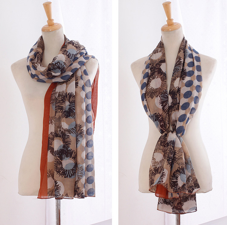 Wholesale cotton twill sunflower scarf