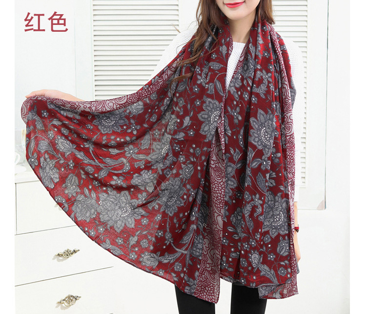 Floral cotton twill scarf wholesale