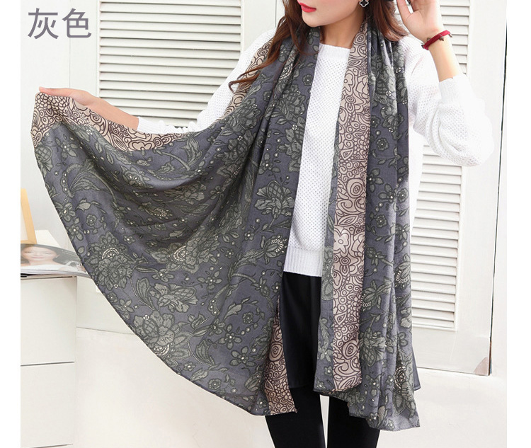 Floral cotton twill scarf wholesale