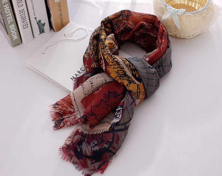 Wholesale map print scarf