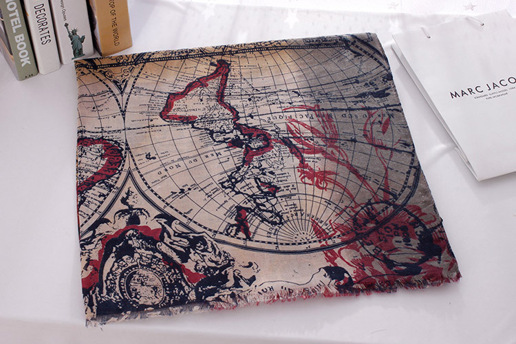 Wholesale map print scarf