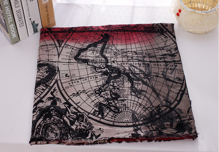 Wholesale map print scarf
