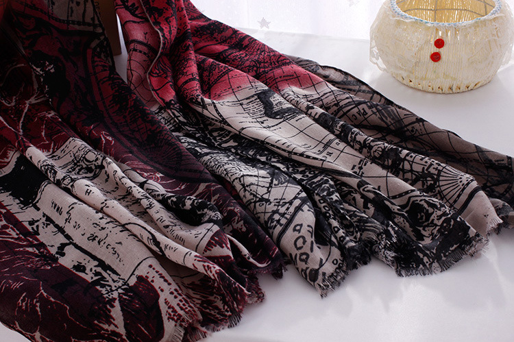 Wholesale map print scarf