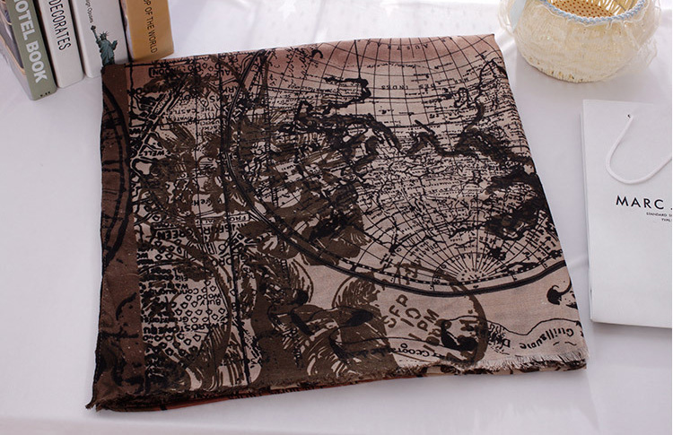 Wholesale map print scarf