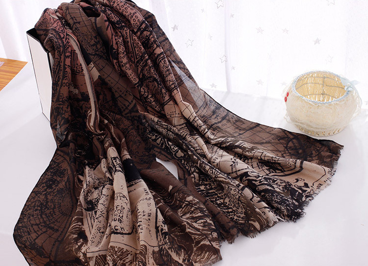 Wholesale map print scarf