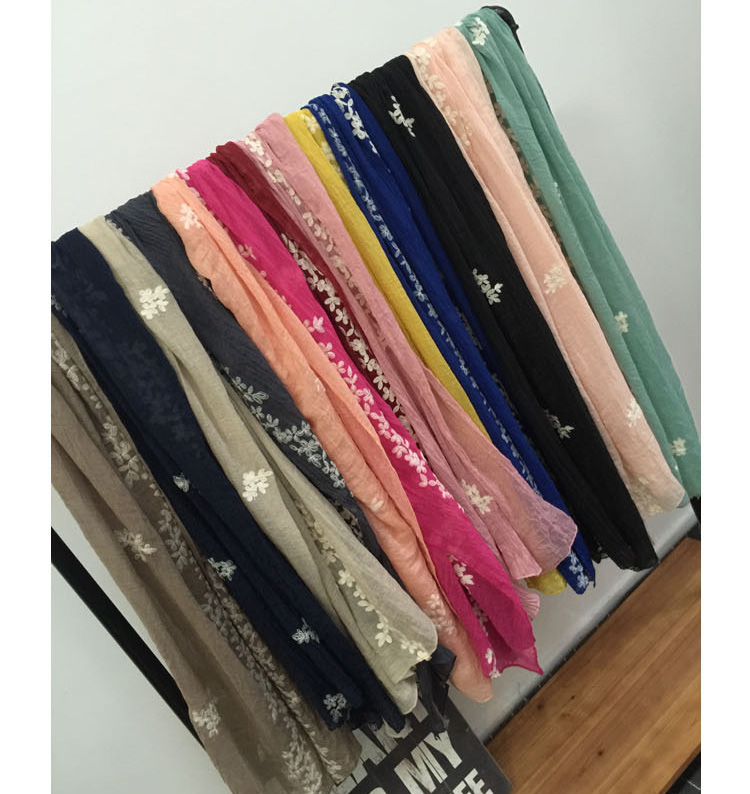 Wholesale embroidered cotton scarf women