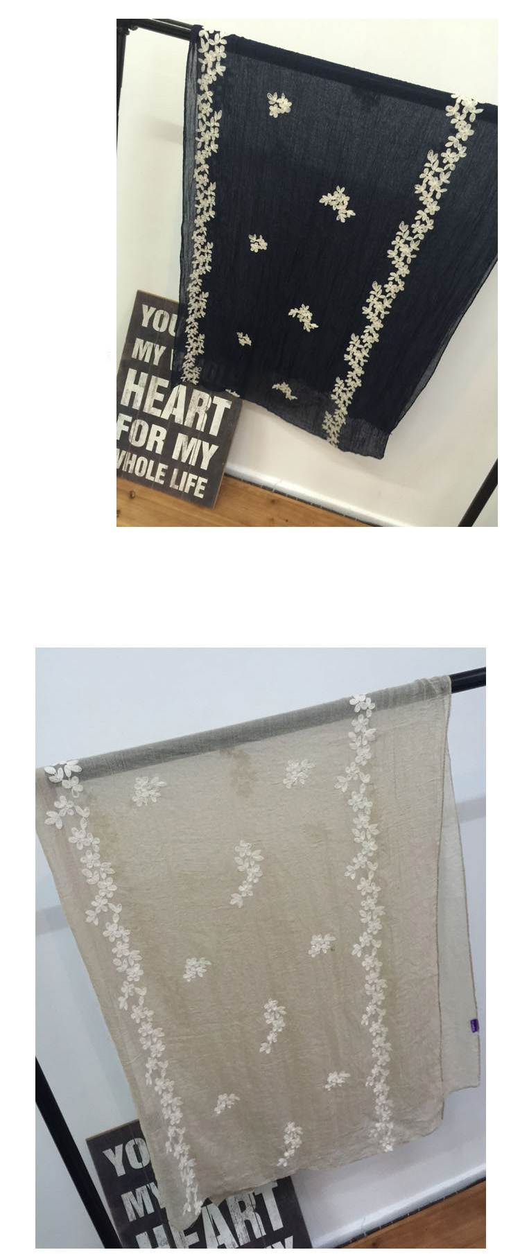 Wholesale embroidered cotton scarf women