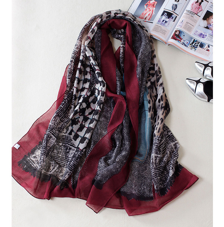 Leopard cotton scarf wholesale