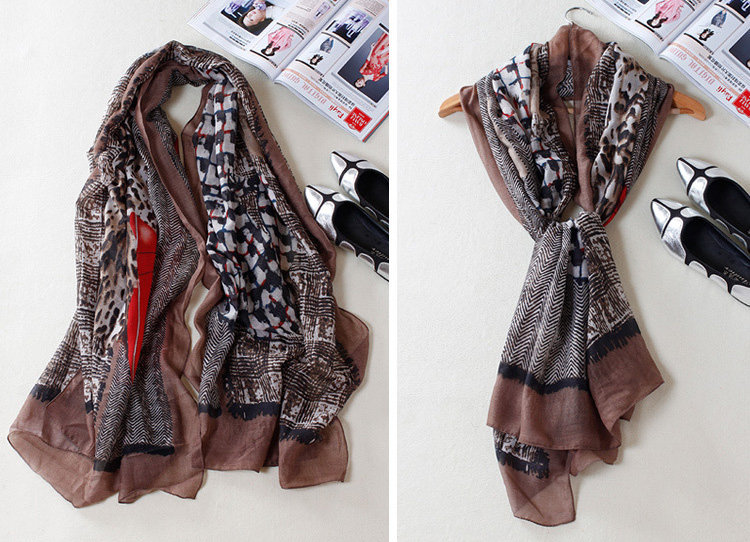 Leopard cotton scarf wholesale