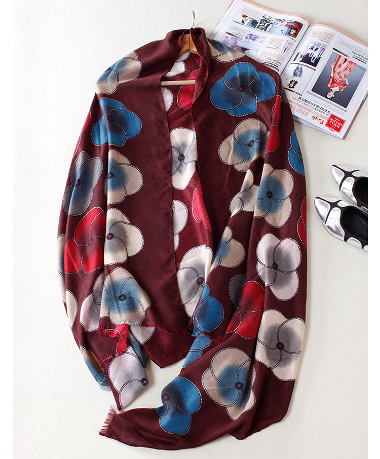 Flowers twill scarf wholesale