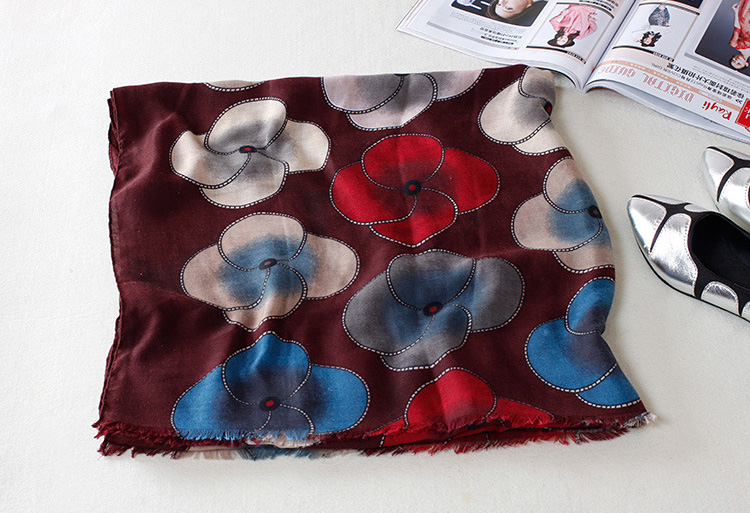Flowers twill scarf wholesale