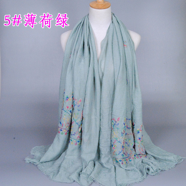 Embroidered floral scarf wholesale