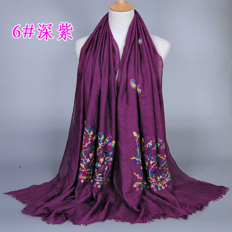 Embroidered floral scarf wholesale