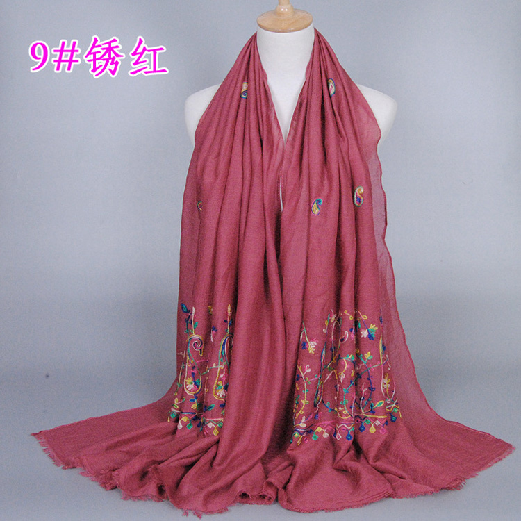 Embroidered floral scarf wholesale