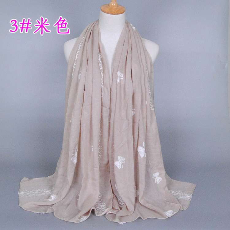 Butterfly embroidered scarf wholesale