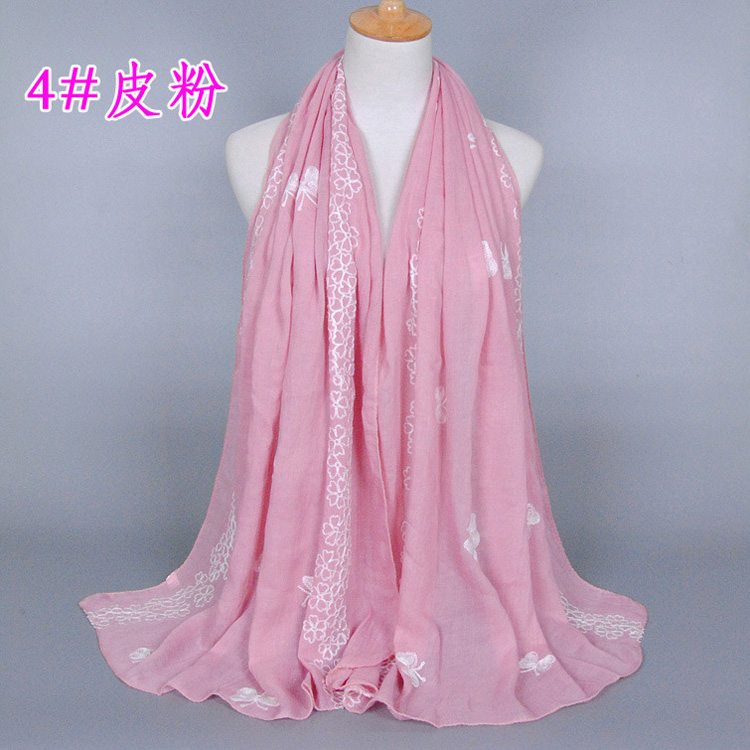 Butterfly embroidered scarf wholesale
