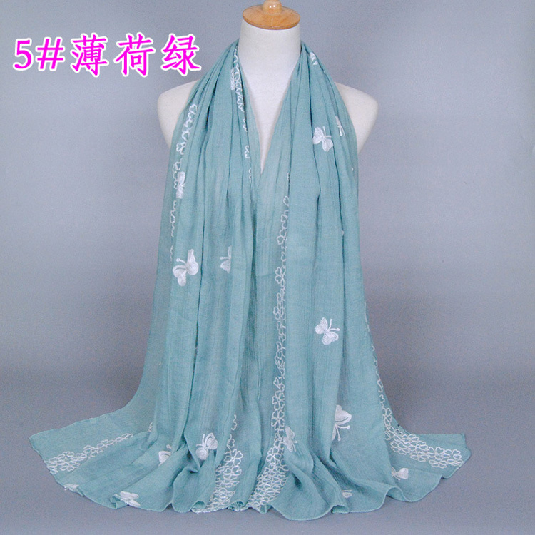 Butterfly embroidered scarf wholesale