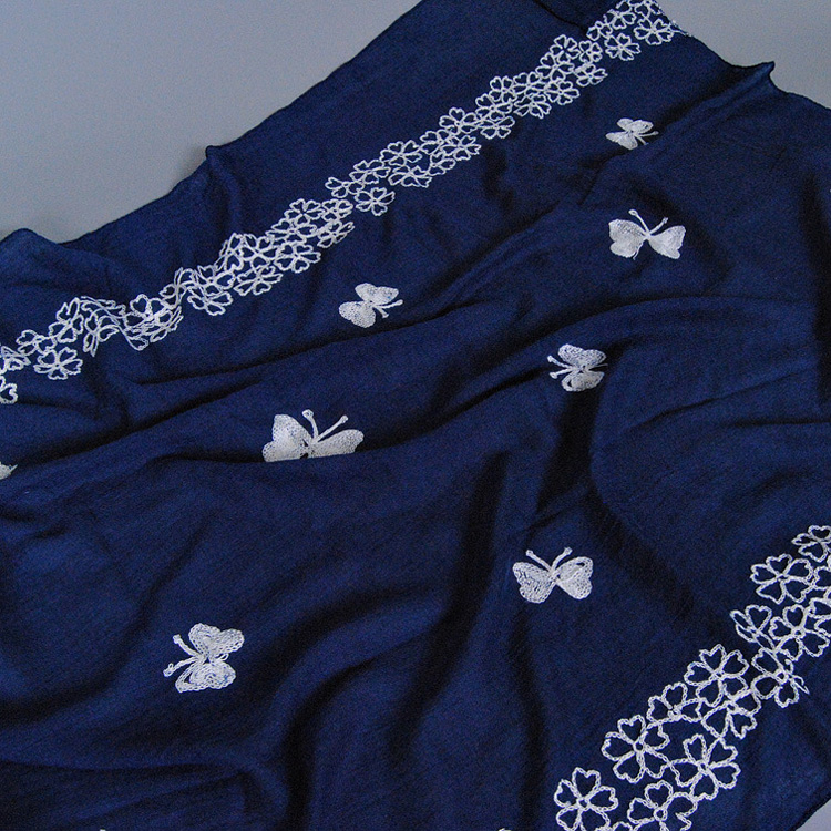 Butterfly embroidered scarf wholesale