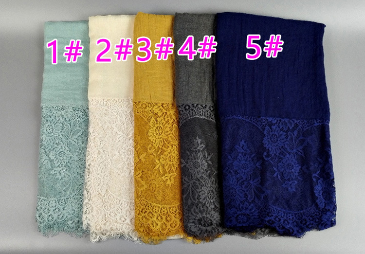 Lace and cotton scarf wholesale