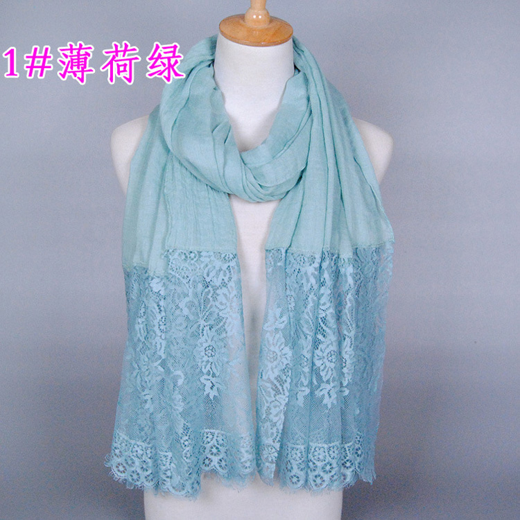 Lace and cotton scarf wholesale