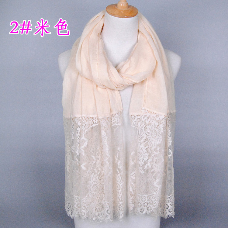 Lace and cotton scarf wholesale