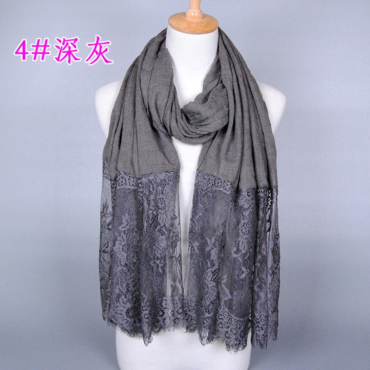 Lace and cotton scarf wholesale