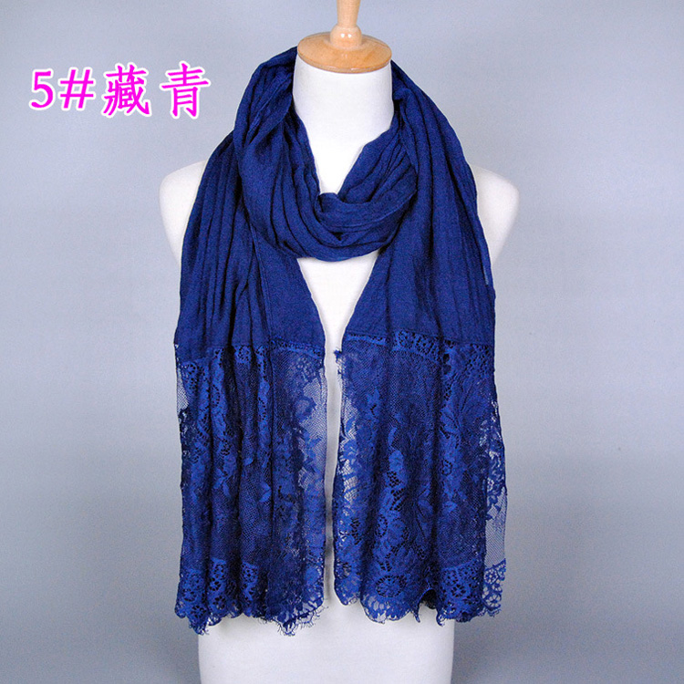 Lace and cotton scarf wholesale