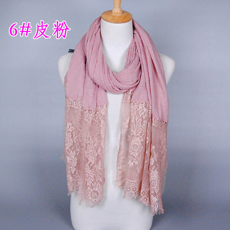 Lace and cotton scarf wholesale