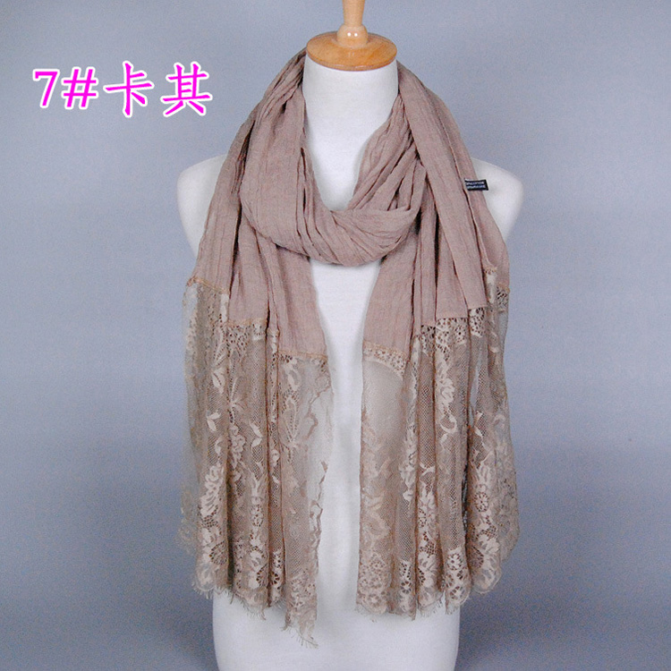 Lace and cotton scarf wholesale