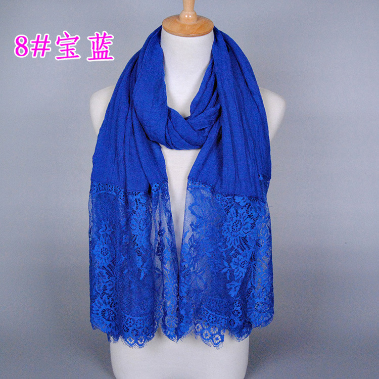 Lace and cotton scarf wholesale