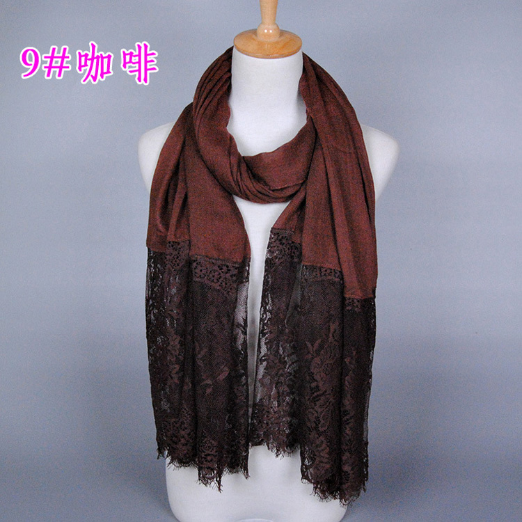 Lace and cotton scarf wholesale