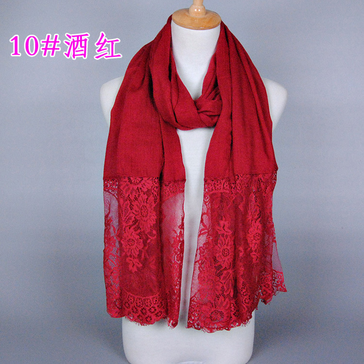 Lace and cotton scarf wholesale