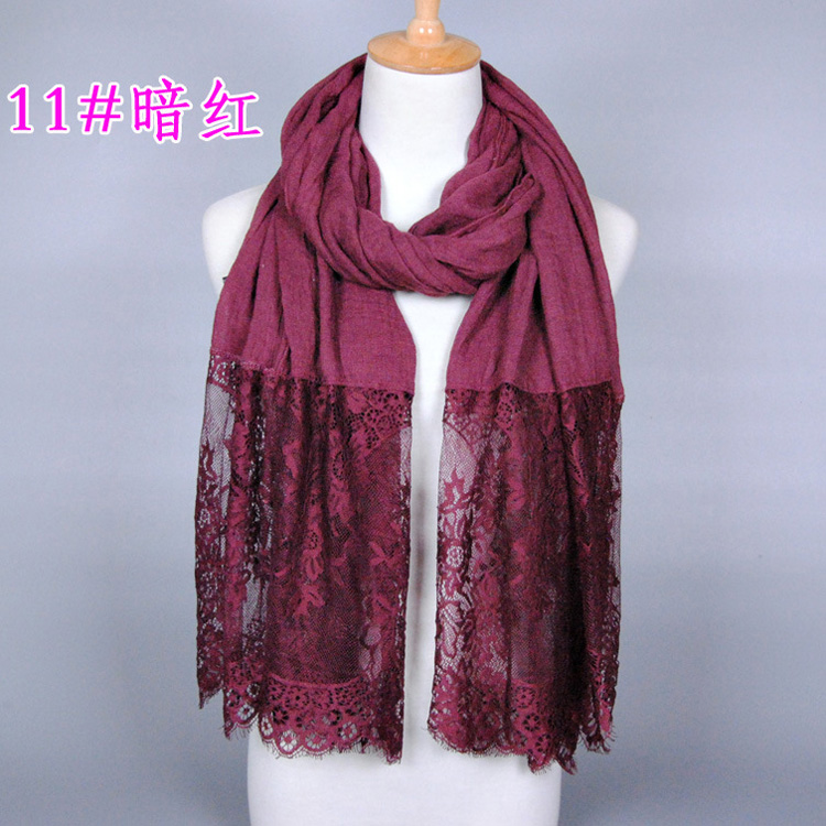 Lace and cotton scarf wholesale