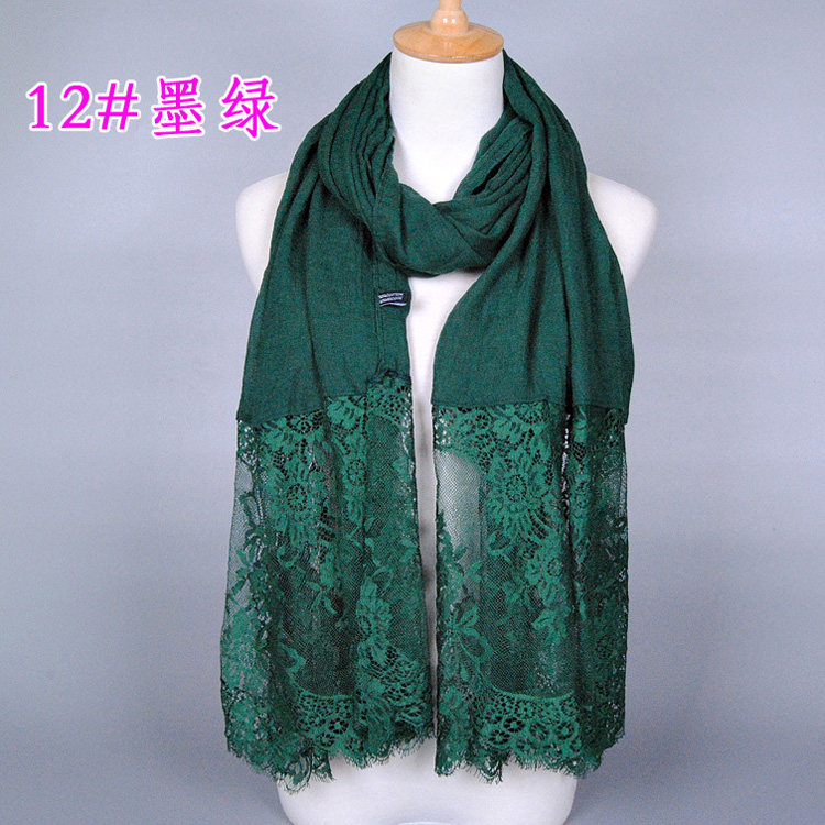Lace and cotton scarf wholesale