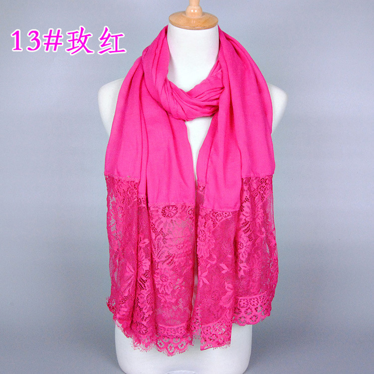 Lace and cotton scarf wholesale