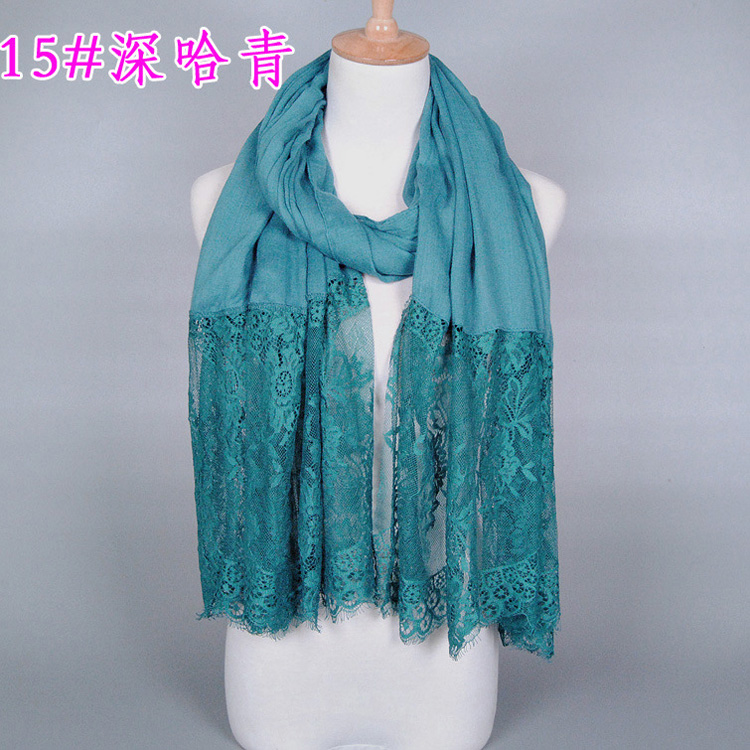 Lace and cotton scarf wholesale