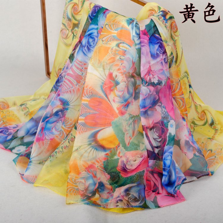 Silk floral scarf wholesale