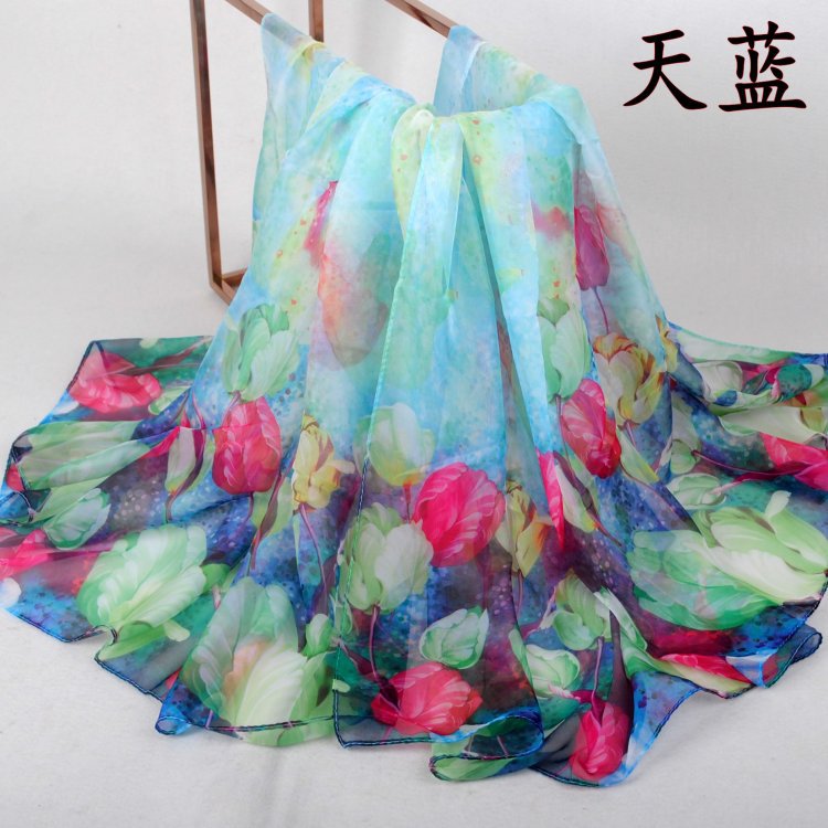 Silk floral print scarf wholesale